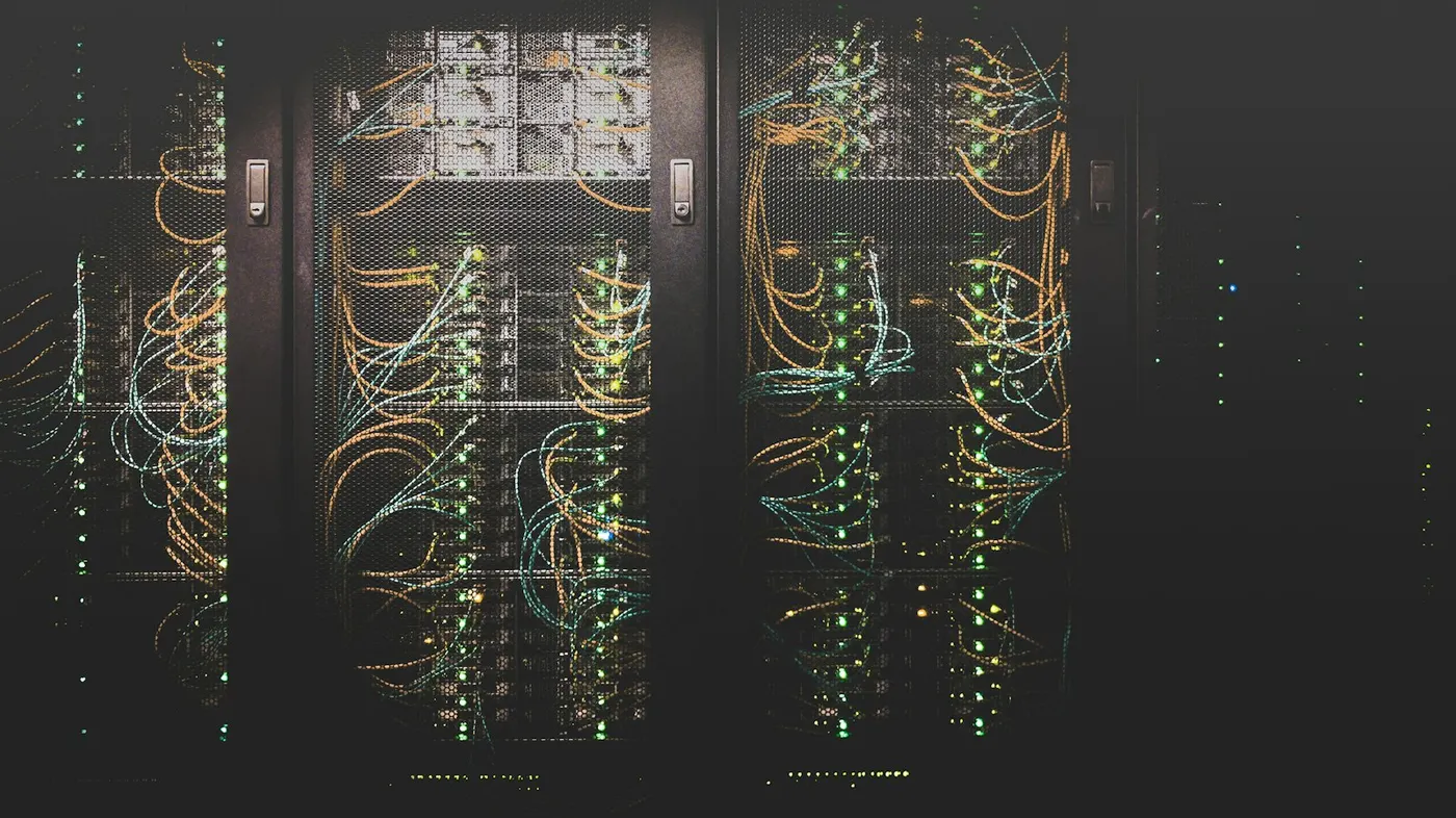 Corporate office IT infrastructure and server racks